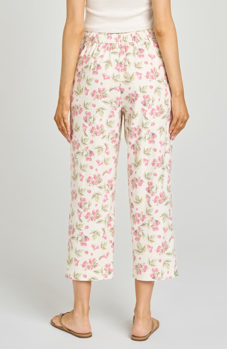 WAYF Stevie Garden Raspberry Print Crop Pants, Alternate, color, Garden Raspberry