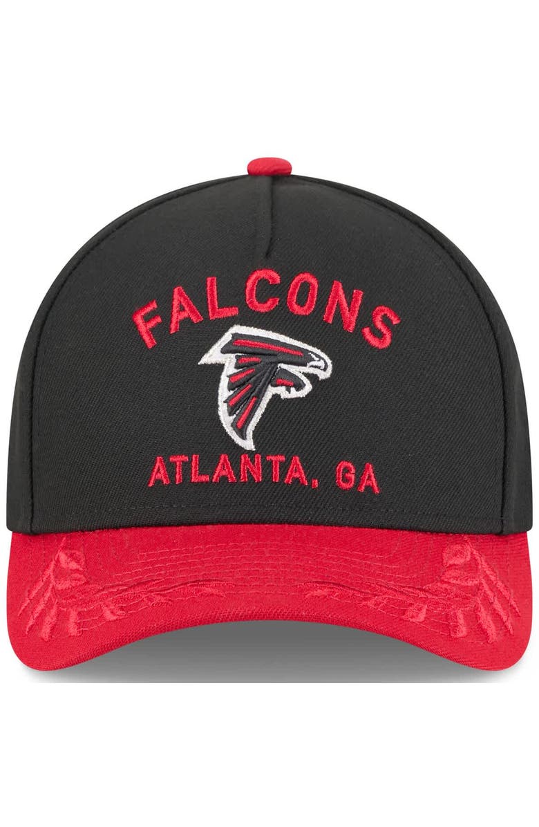 New Era Men's New Era Black/Red Atlanta Falcons 2025 NFL Draft 9FORTY A-Frame M-Crown Adjustable Hat, Alternate, color, 