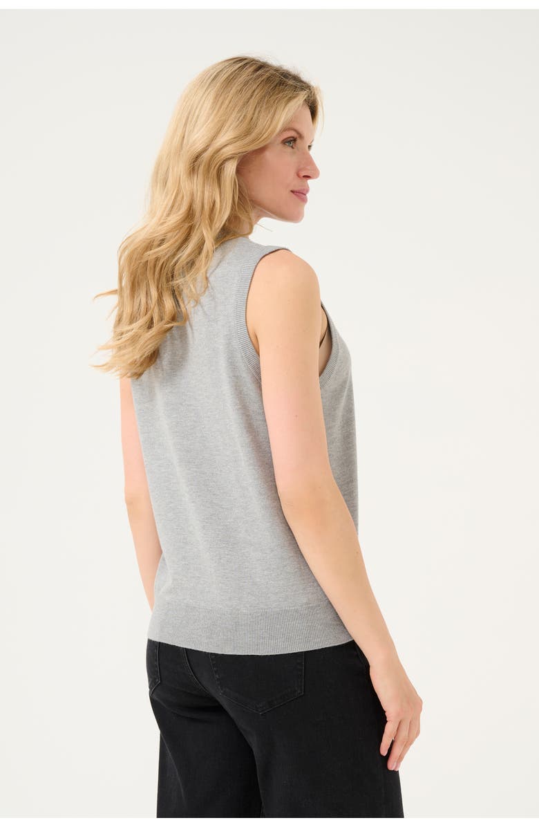 Kaffe KAlizza Round Neck Sleeveless Pullover, Alternate, color, Grey Melange