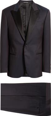 Emporio Armani Dark Purple Peak Lapel Virgin Wool Tuxedo