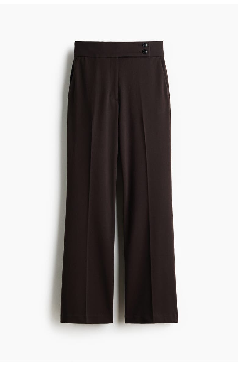 H&M Bootcut Twill Trousers, Main, color, Dark Brown