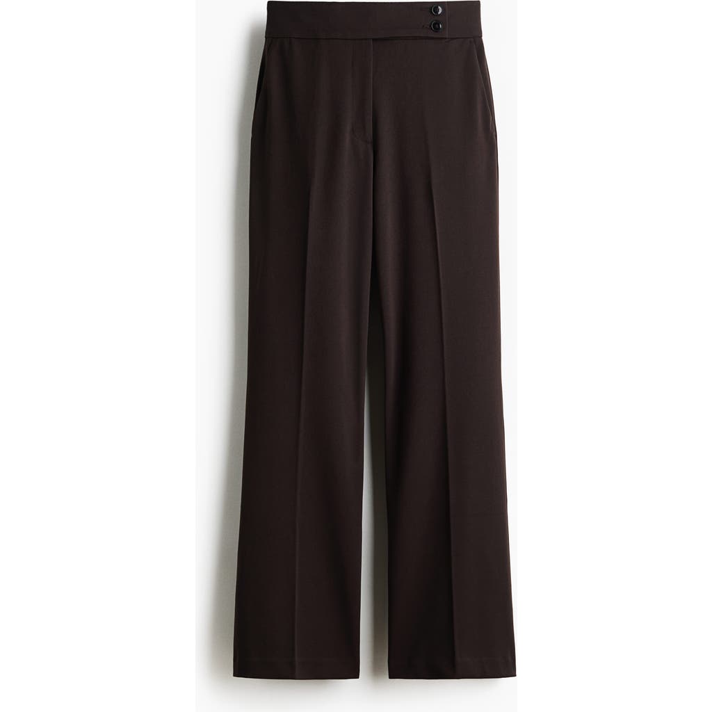 H&m Bootcut Twill Trousers In Brown
