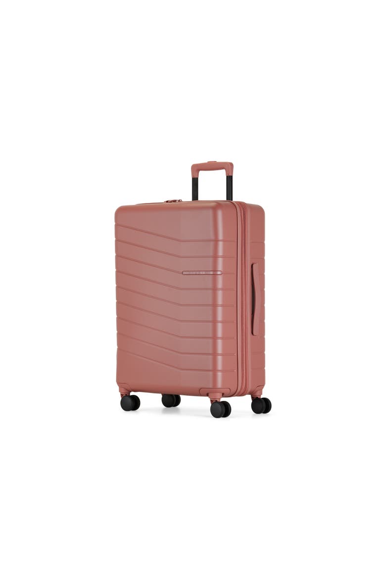 Munich Hardside Medium Luggage with Expansion, Alternate, color, Brick