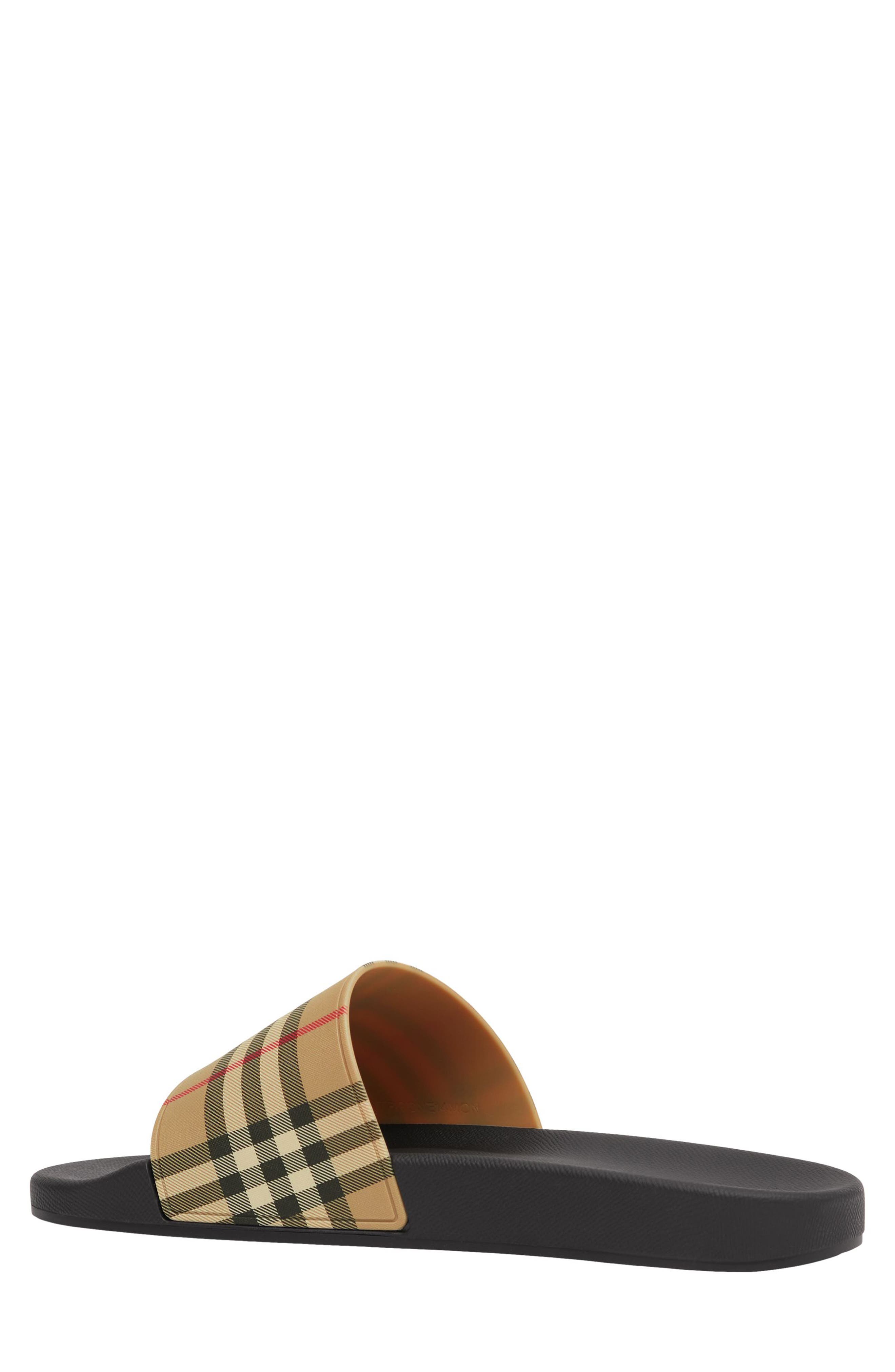 Burberry Furley Check Slide Sandal, Alternate, color, Archive Beige