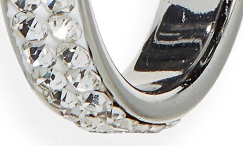 Nordstrom Rack Set Of 2 Cubic Zirconia Ball & Hoop Earrings In Silver