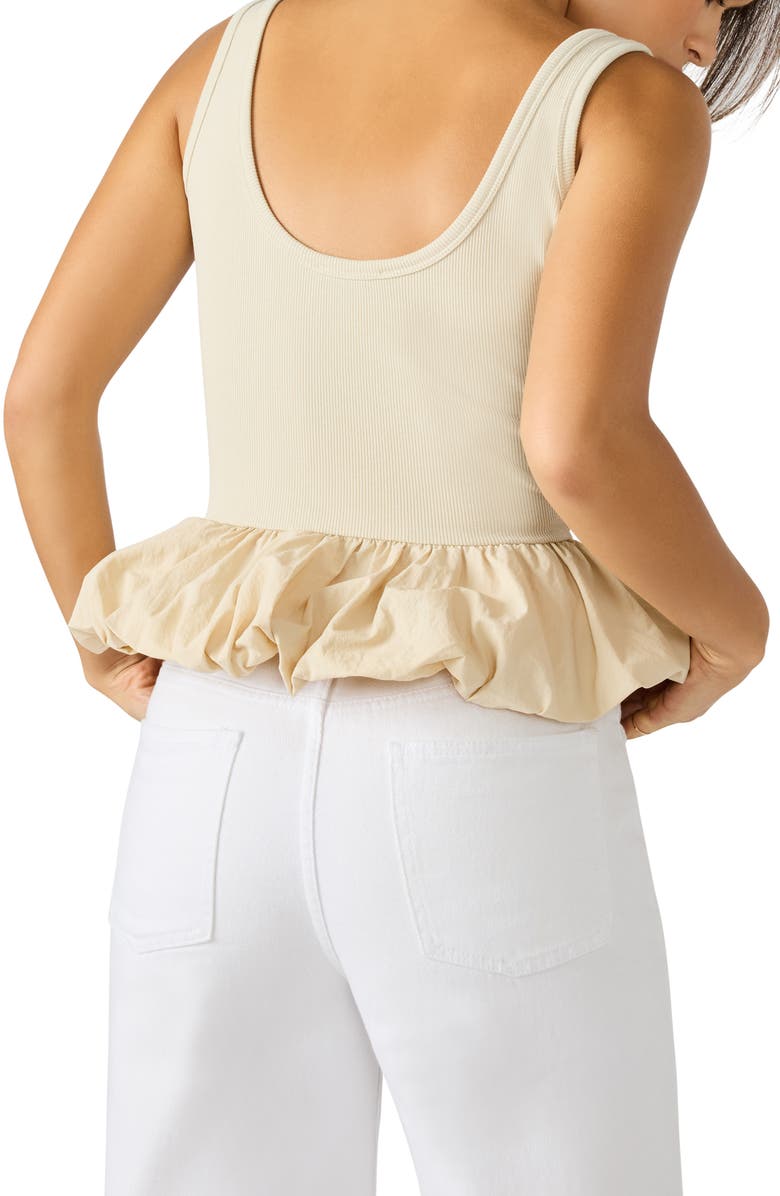 Steve Madden Jess Ruffle Hem Rib Tank, Alternate, color, Oatmeal