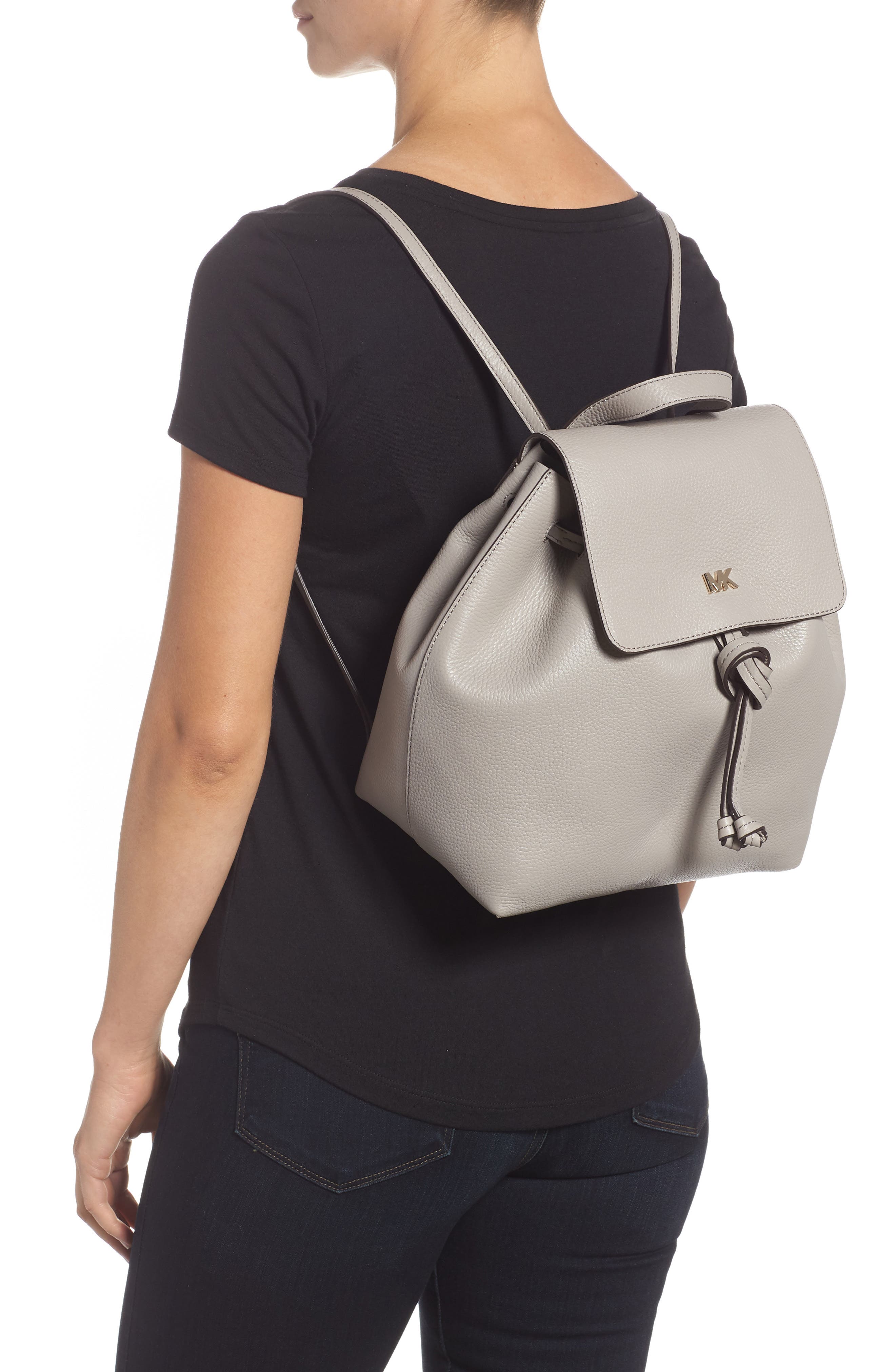 MICHAEL Michael Kors Medium Leather Backpack, Alternate, color, 