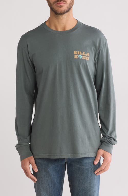 Billabong Relax Long Sleeve Cotton Graphic T-Shirt in Slate Green 