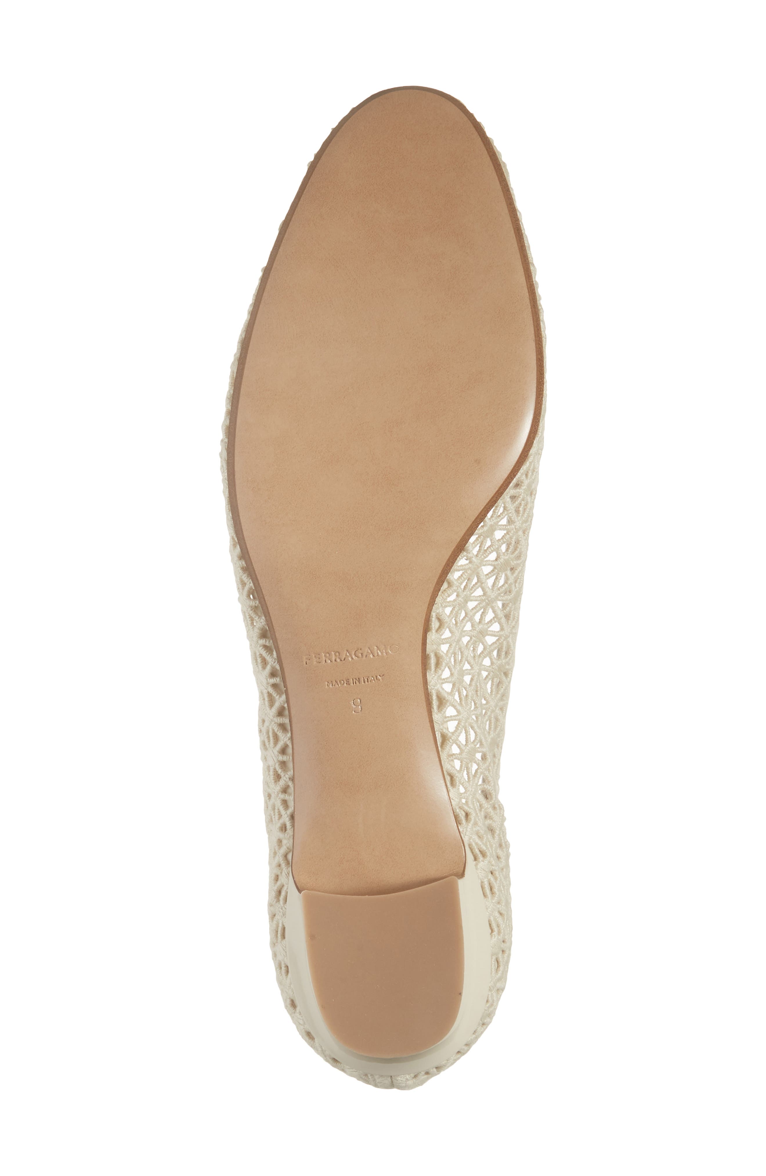 FERRAGAMO Macramé Vara Bow Pump, Alternate, color, Mascarpone Biscotto Mascarpone