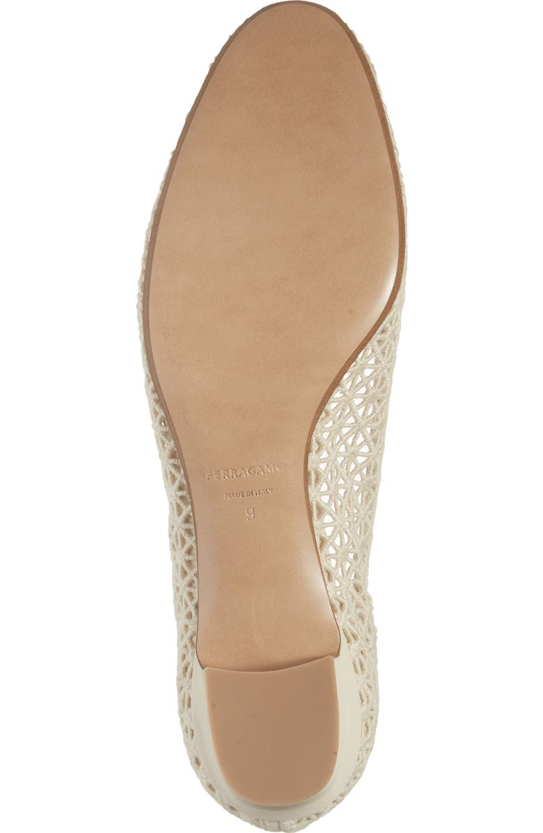 FERRAGAMO Macramé Vara Bow Pump, Alternate, color, Mascarpone Biscotto Mascarpone