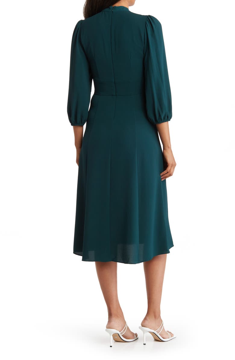 Maggy London Mock Neck Long Sleeve Midi Dress, Alternate, color, 