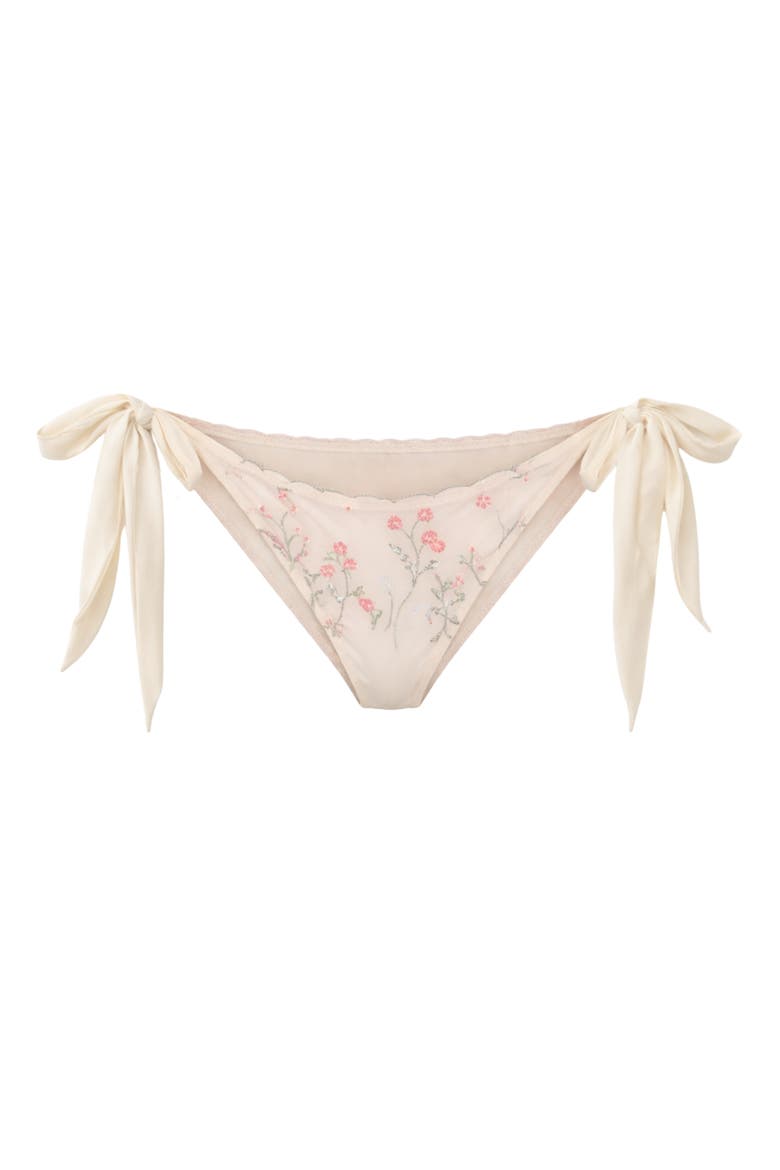 Sirena in Scallop Bikini Bottom, Main, color, Pink Beige Floral