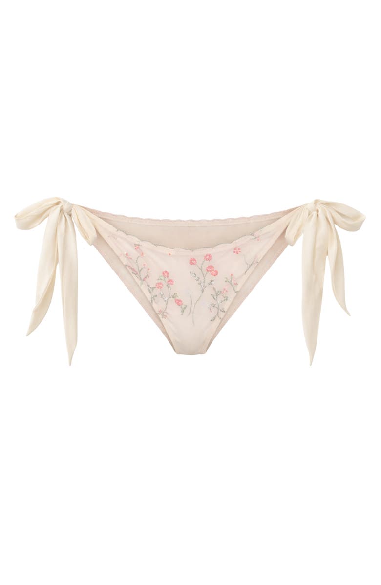 Ivy Swimwear Sirena in Scallop Bikini Bottom, Main, color, Pink Beige Floral