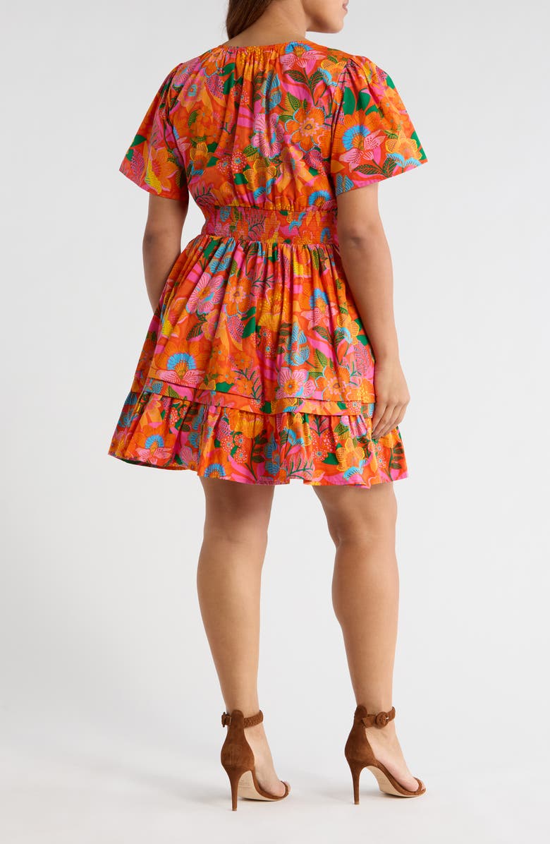 SUGARLIPS Idalia Floral Miller Minidress, Alternate, color, Orange-Floral