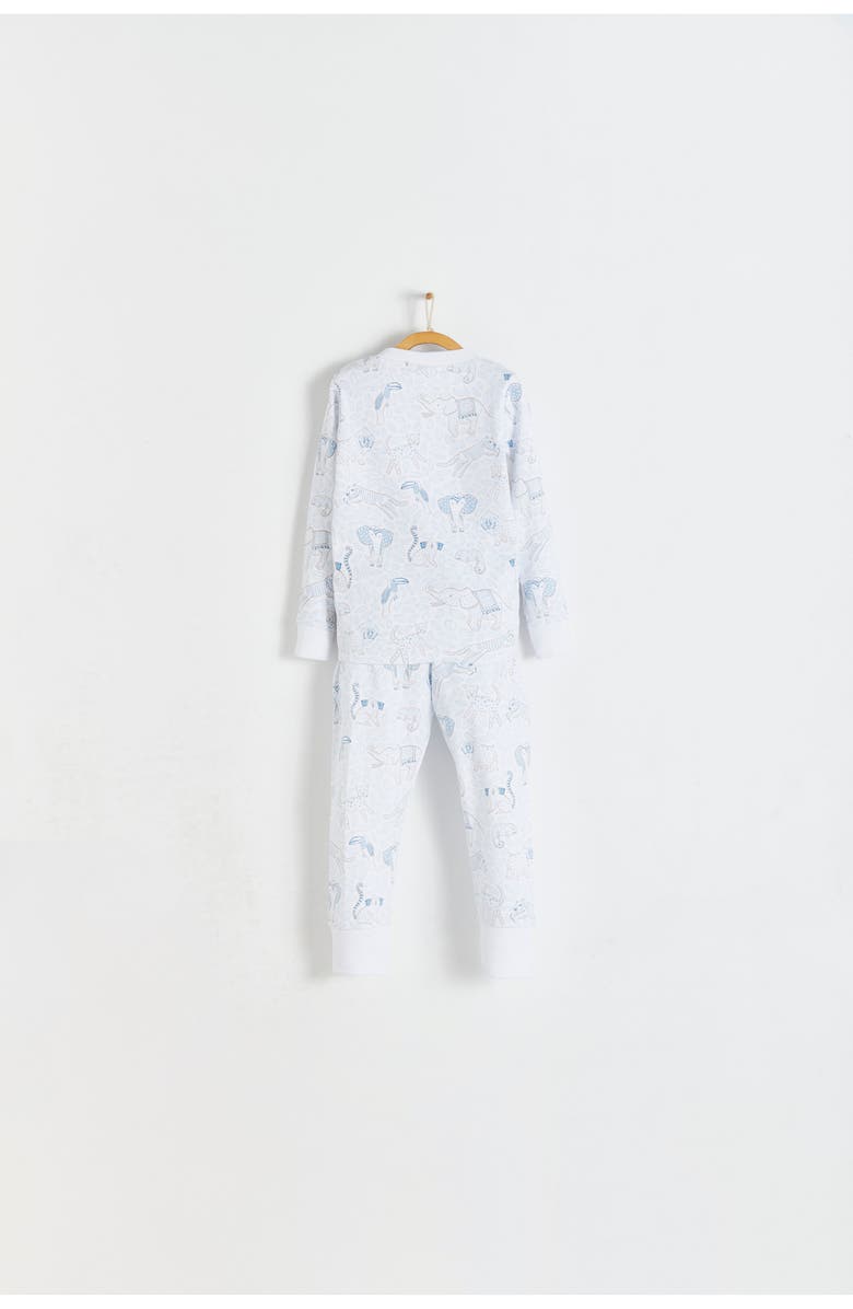 Babycottons Premium Peruvian Pima Cotton Manji Snug Fit Long Pajama Set for Toddler, Alternate, color, Blue