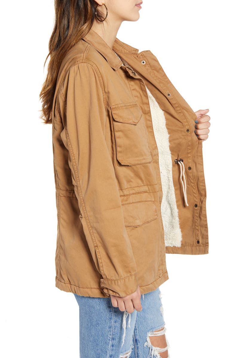 Thread & Supply Faux Fur Lined Utility Jacket, Alternate, color, 