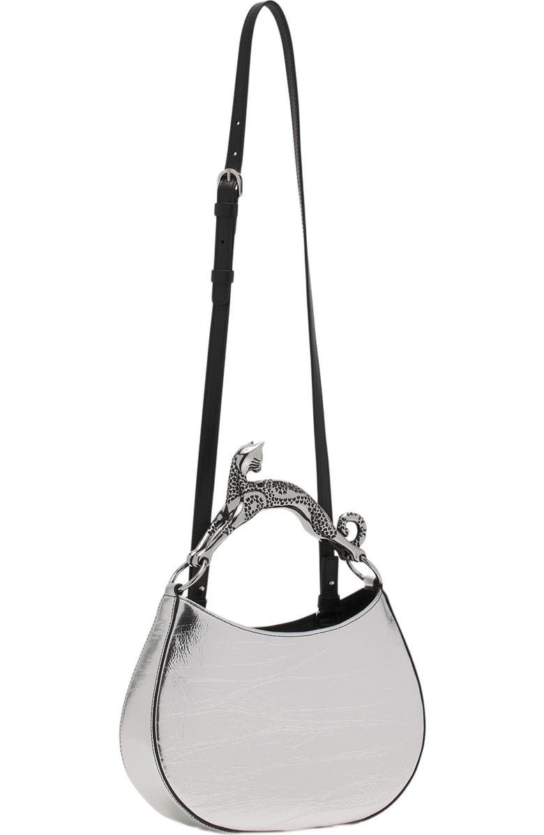 Lanvin Hobo Cat Bag in Metallic Leather, Alternate, color,
