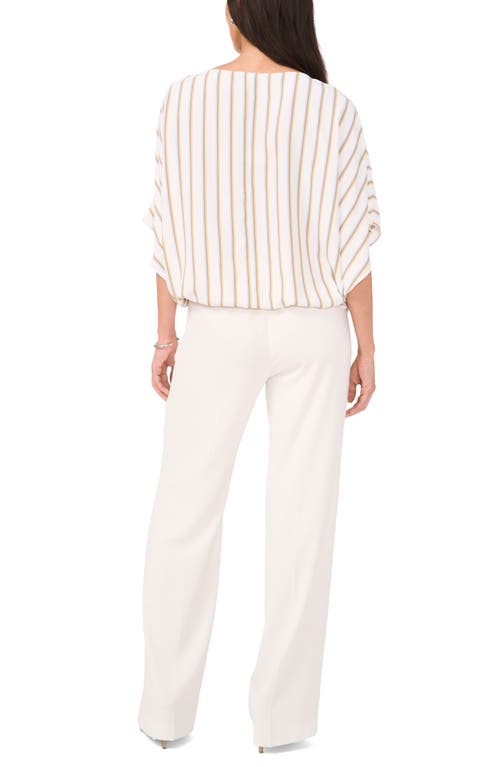 Vince Camuto Stripe Blouson Top In New Ivory