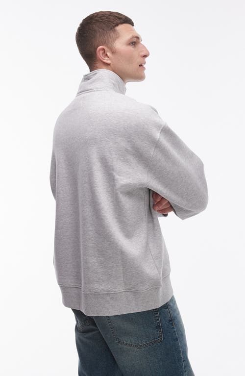 TOPMAN TOPMAN OVERSIZE QUARTER ZIP SWEATSHIRT 