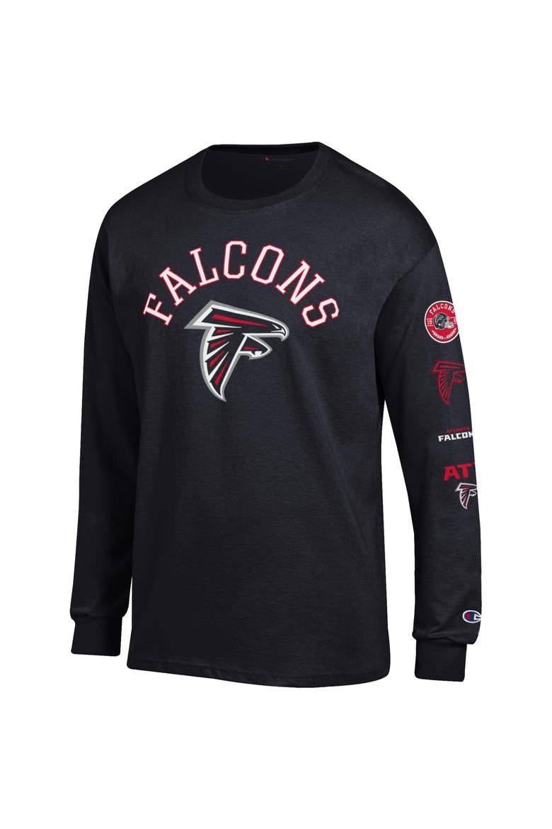 Men's Champion  Black Atlanta Falcons Seal Long Sleeve T-Shirt, Alternate, color, Black