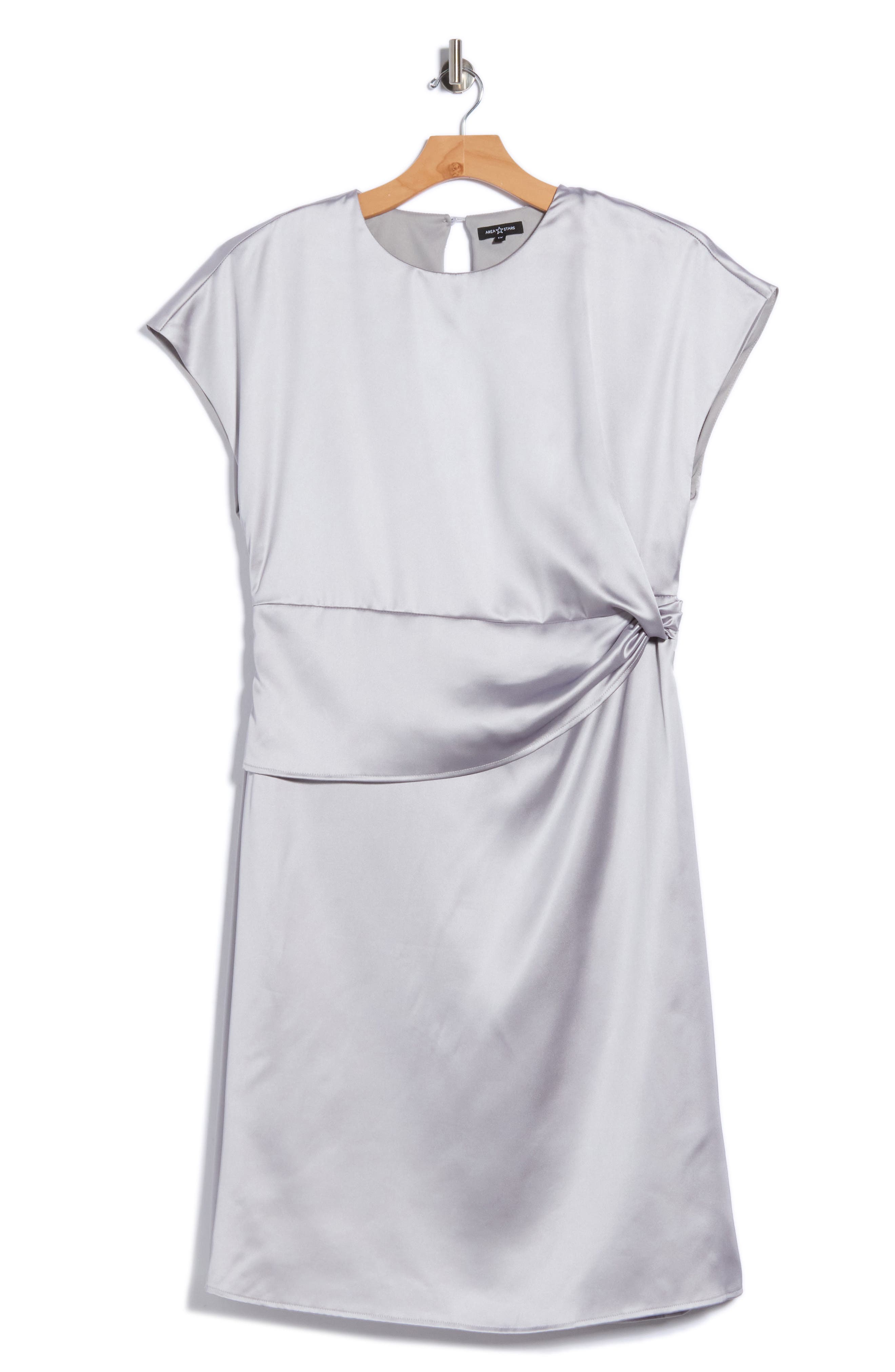 Draped Satin Midi Dress
