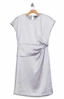 Draped Satin Midi Dress
