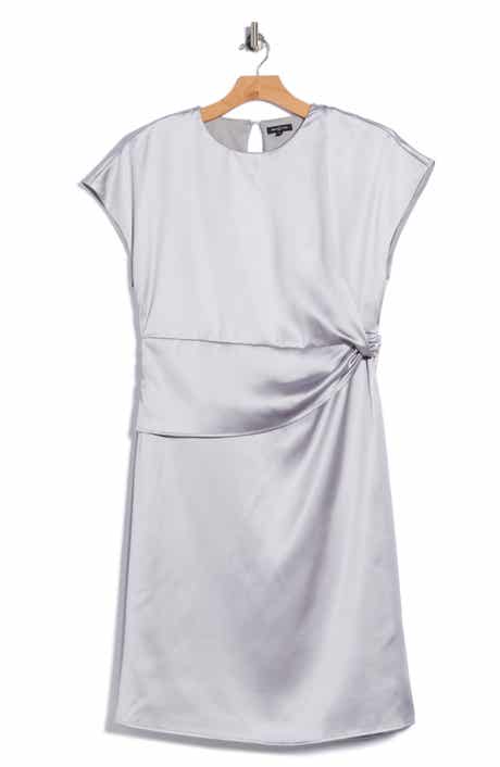 Draped Satin Midi Dress