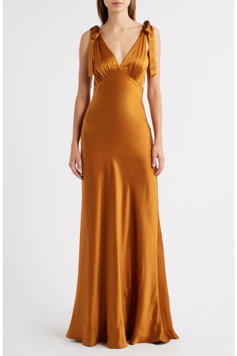 pernille silk dress reformation Reformation Pernille Sleeveless V-Neck Silk Maxi Dress