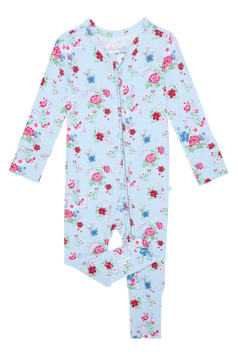 Fitted Convertible One-Piece Pajamas, Main, color, BLUE