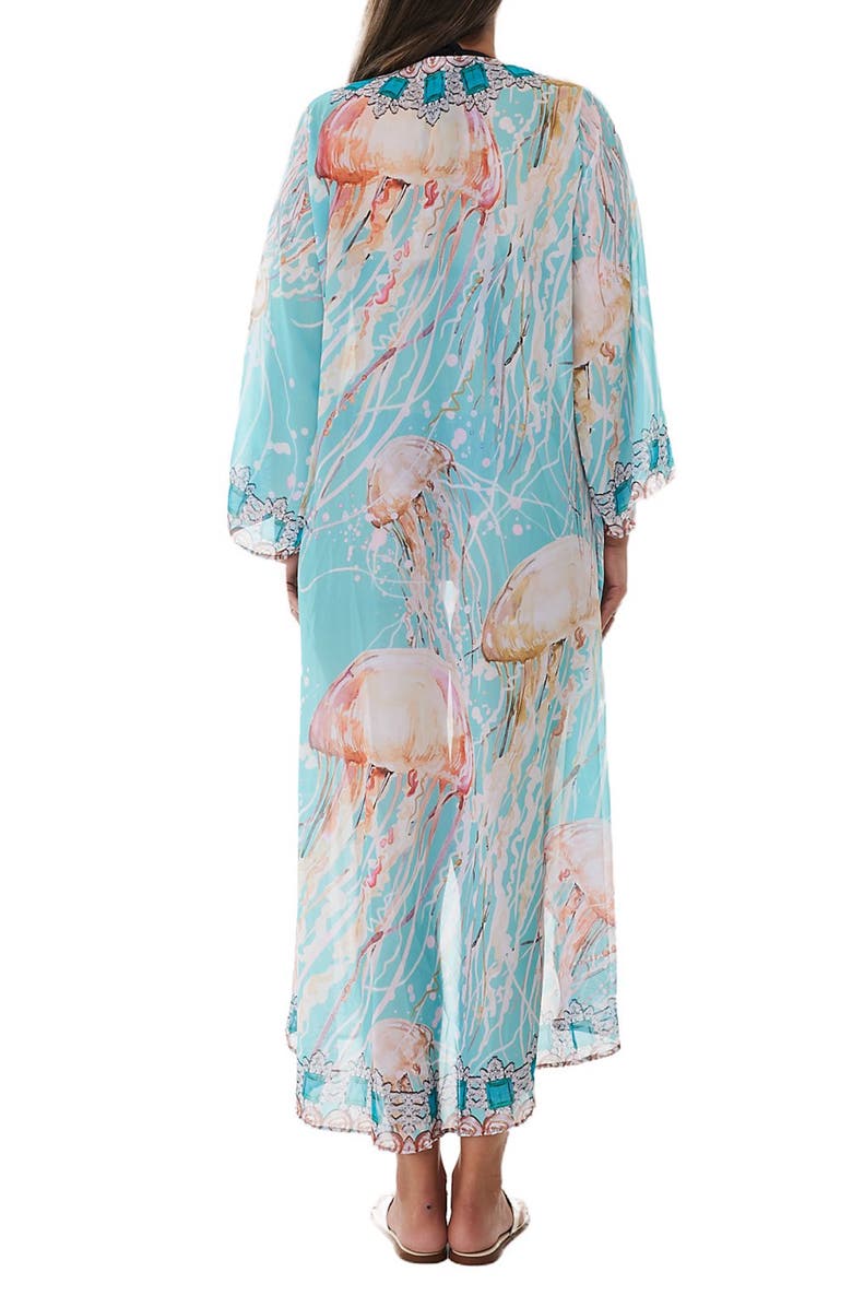 RANEES Jellyfish Longline Duster, Alternate, color, Light Blue