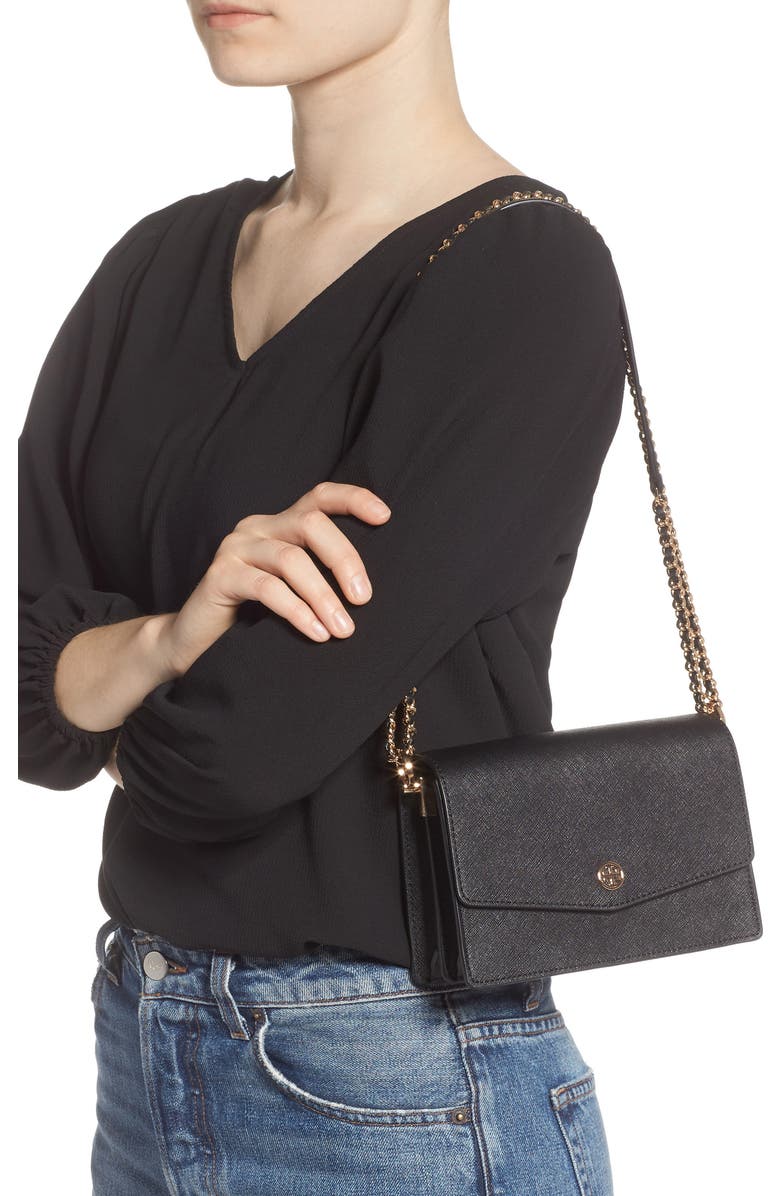 Tory Burch Mini Robinson Leather Shoulder Bag, Alternate, color,