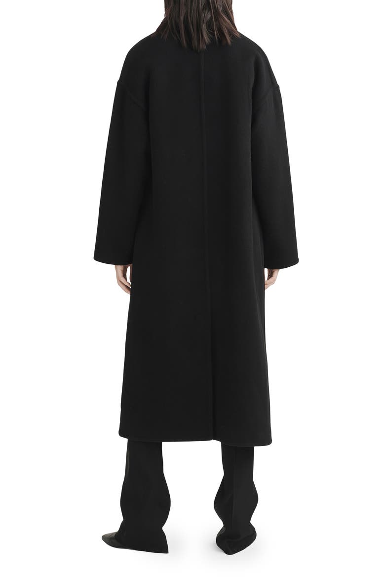 Thea Double Breasted Wool Coat, Alternate, color, BLACK