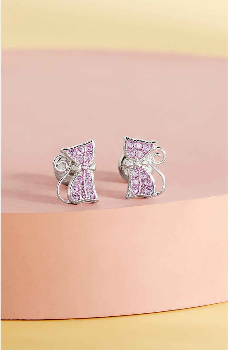 In Season Jewelry Sassy Kitty Cat Earrings, Alternate, color, Pink