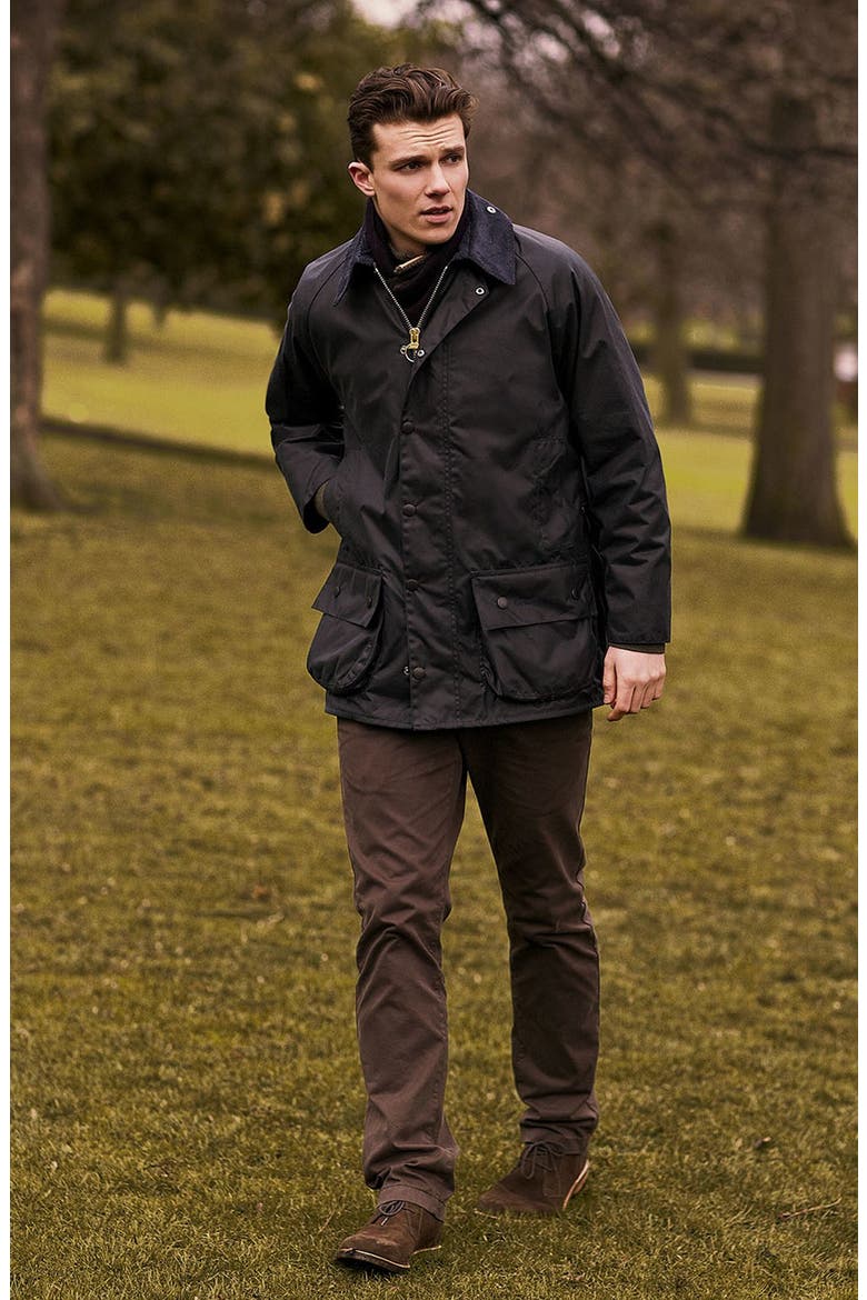 'Beaufort' Regular Fit Weatherproof Waxed Jacket, Alternate, color, BLACK