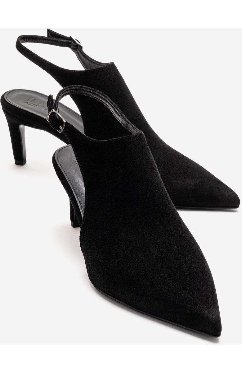 Prologue Shoes Vosalie Slingback Stiletto Pump, Main, color, Black Suede