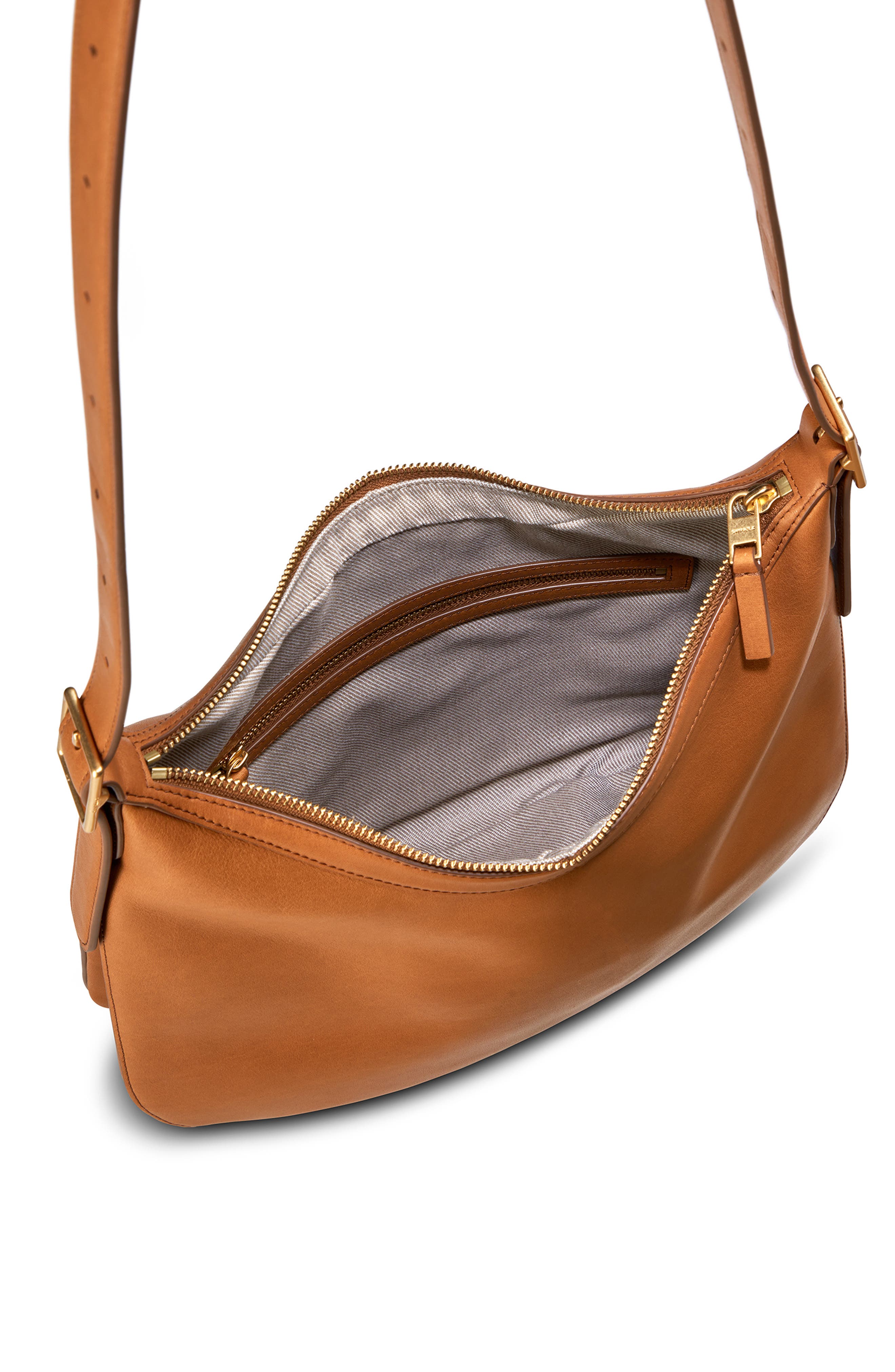 Shinola Medium Bixby Accordion Leather Crossbody Bag, Alternate, color, Tan