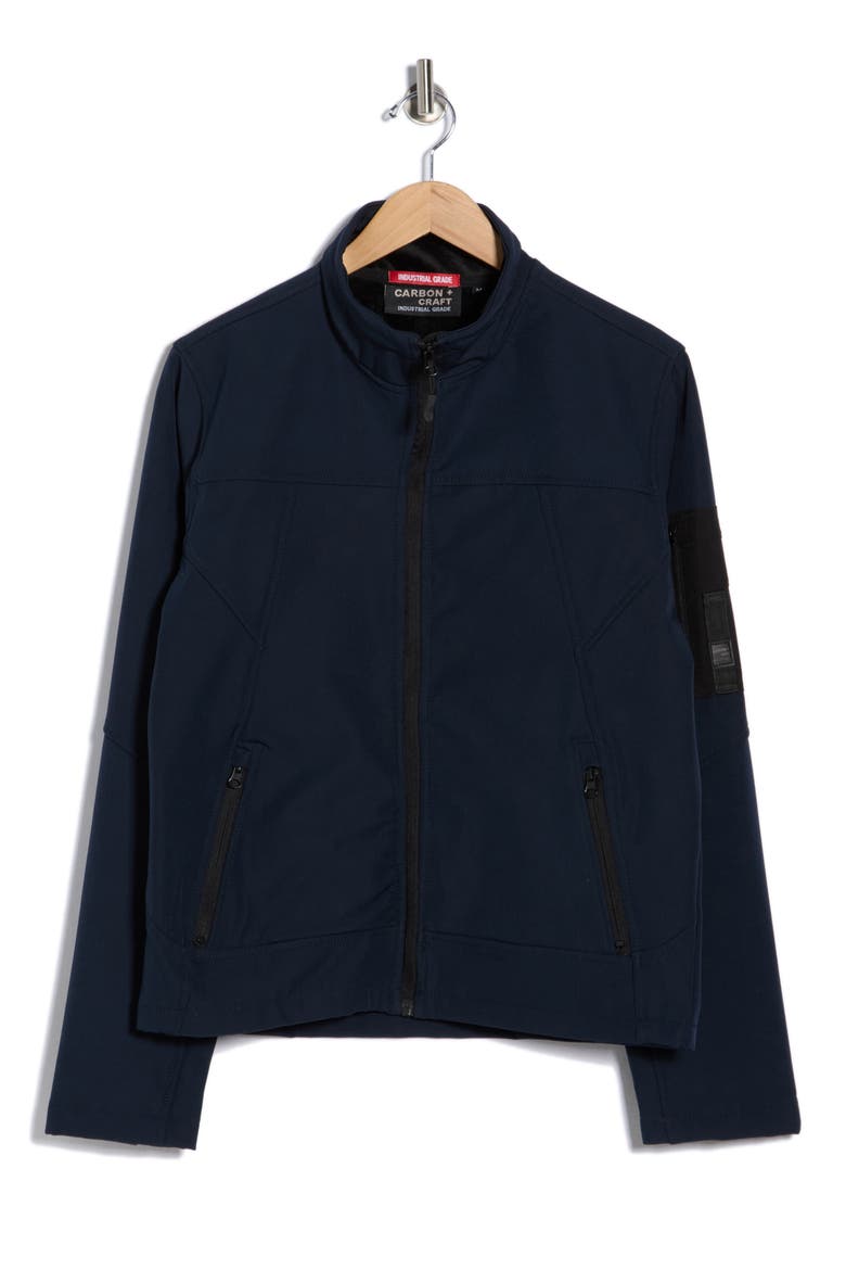 Bonded Woven Jacket, Alternate, color, NAVY
