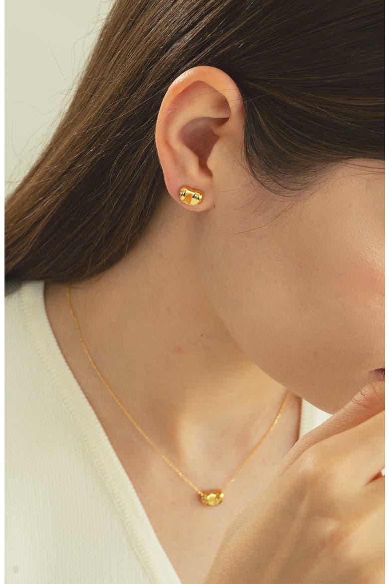 Sterling Silver 18k Gold Plated Alexandra Necklace Dainty Minimalist, Alternate, color, Gold