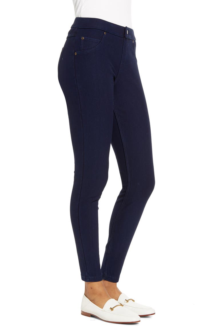 Fleece Lined Denim Leggings, Alternate, color, INK WASH