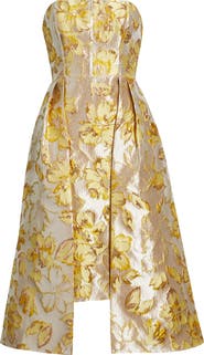 Eliza J Metallic Floral Brocade Cocktail Dress