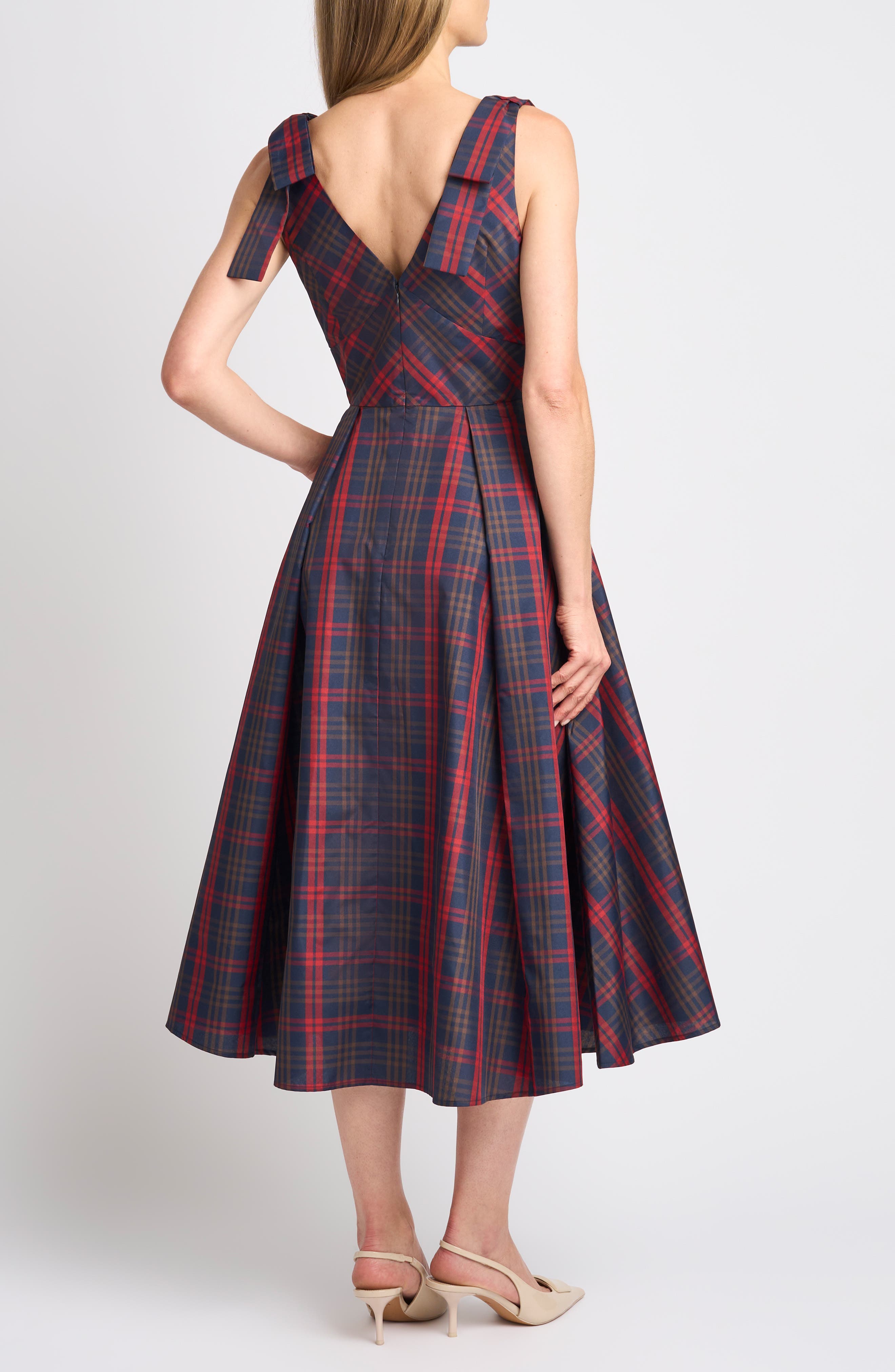 Ted Baker Clara Plaid A-Line Midi Dress (Women) | Nordstrom