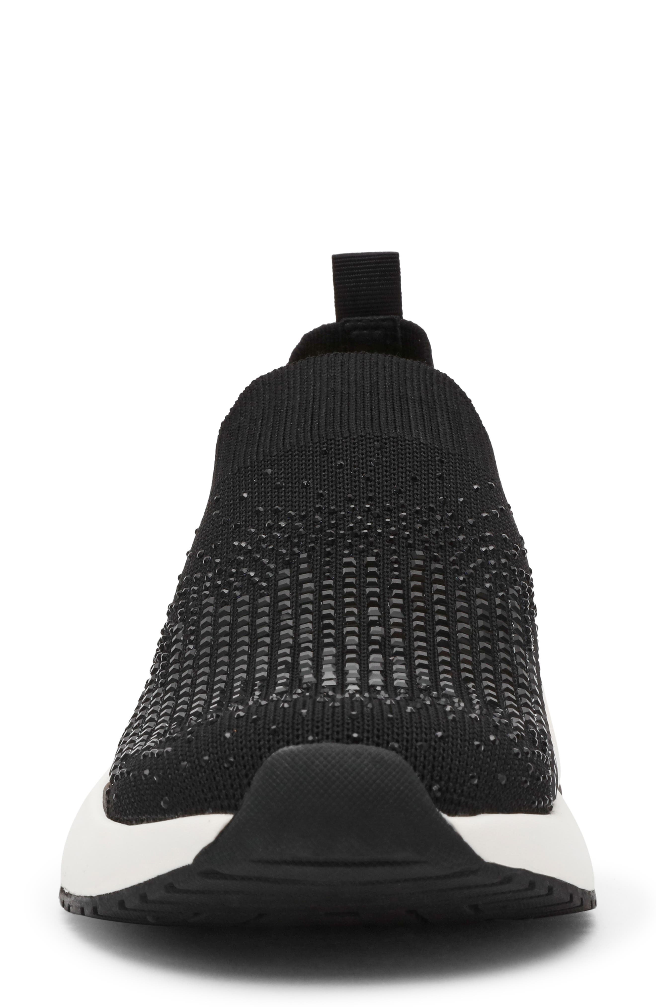 Anne Klein Compete Knit Platform Sneaker, Alternate, color, Black Crystal