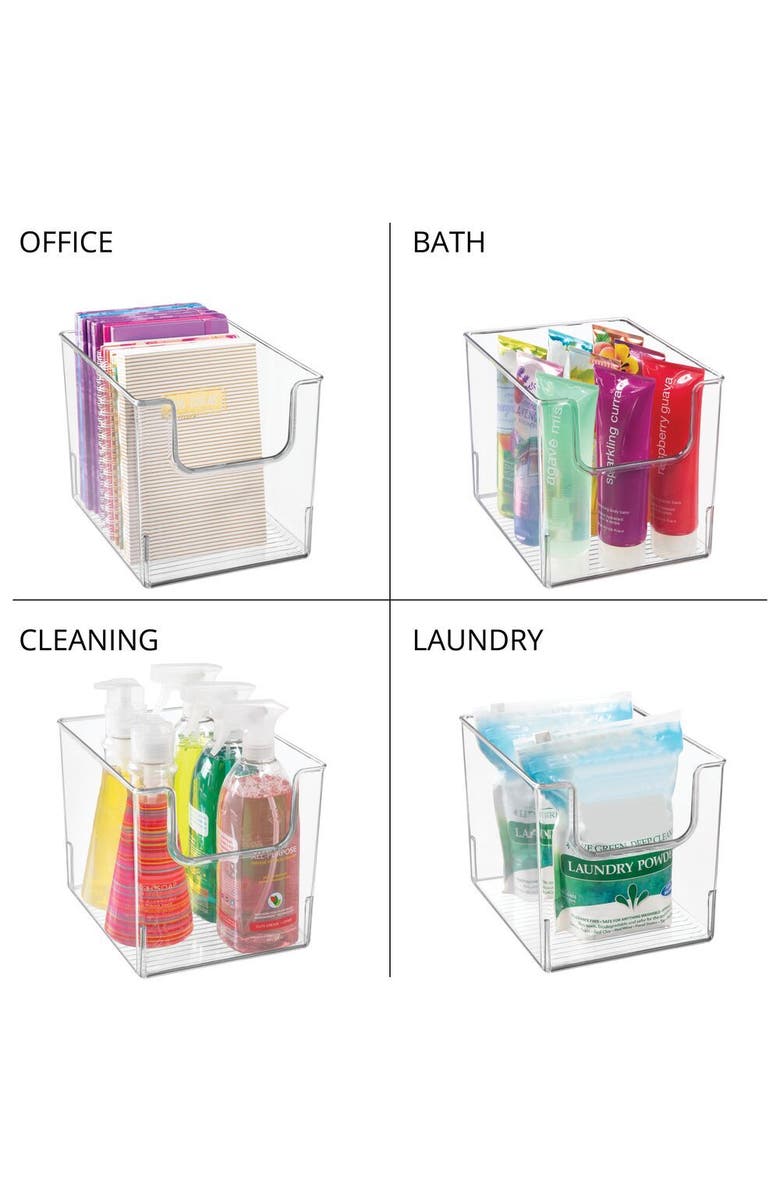 mDesign Kitchen Plastic Storage Organizer Bin with Open Front - 8 Pack, Alternate, color, Clear