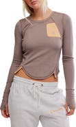 Free People Outbound Long Sleeve Waffle Knit T-Shirt
