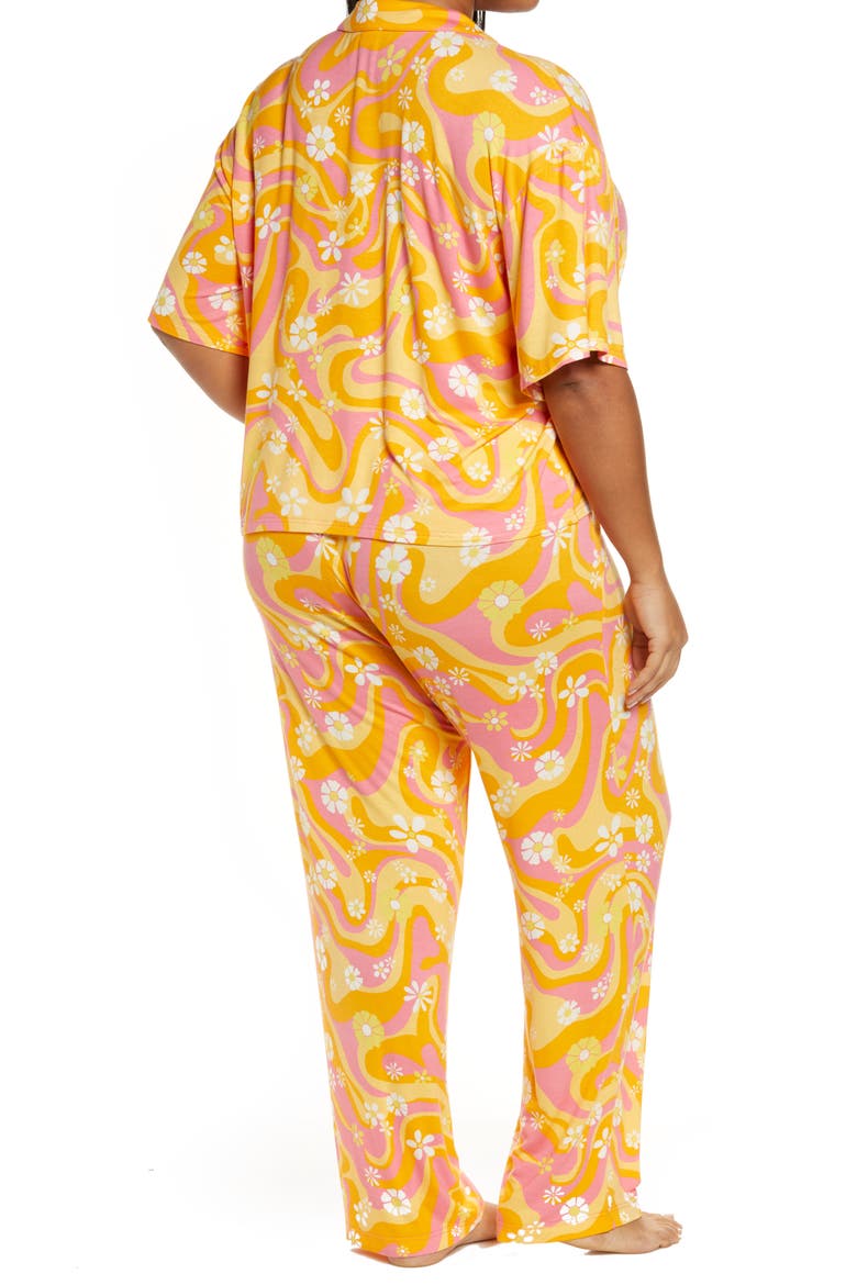 Sleepy Head Pajamas, Alternate, color, PINK BUBBLEGUM GROOVY FLORAL