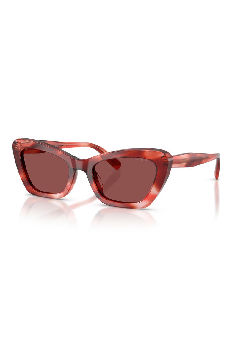 54mm Cat Eye Sunglasses, Alternate, color, CHERRY TORTOISE / WINE SOLID