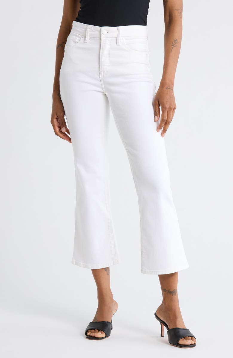 Good American Good Legs Crop Mini Bootcut Jeans, Main, color, White001
