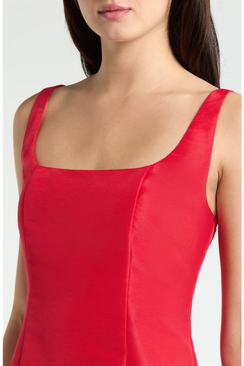 Noretta Bow Satin Minidress, Alternate, color, RED