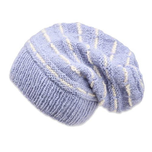 Feelgoodz Artisan Hand-knit Telluride Slouchy Cap In Blue