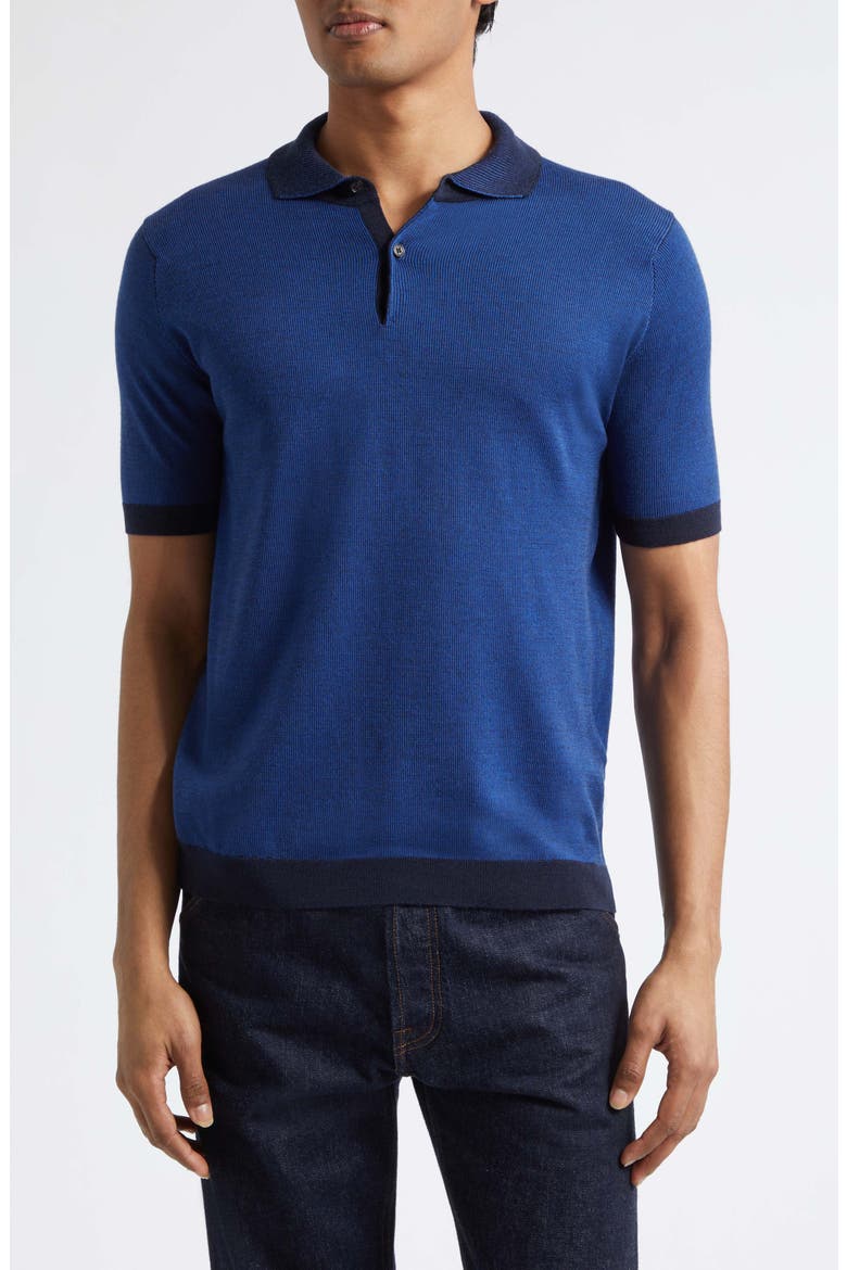 Grenock Merino Wool Polo Sweater, Main, color, MIDNIGHT BLUE